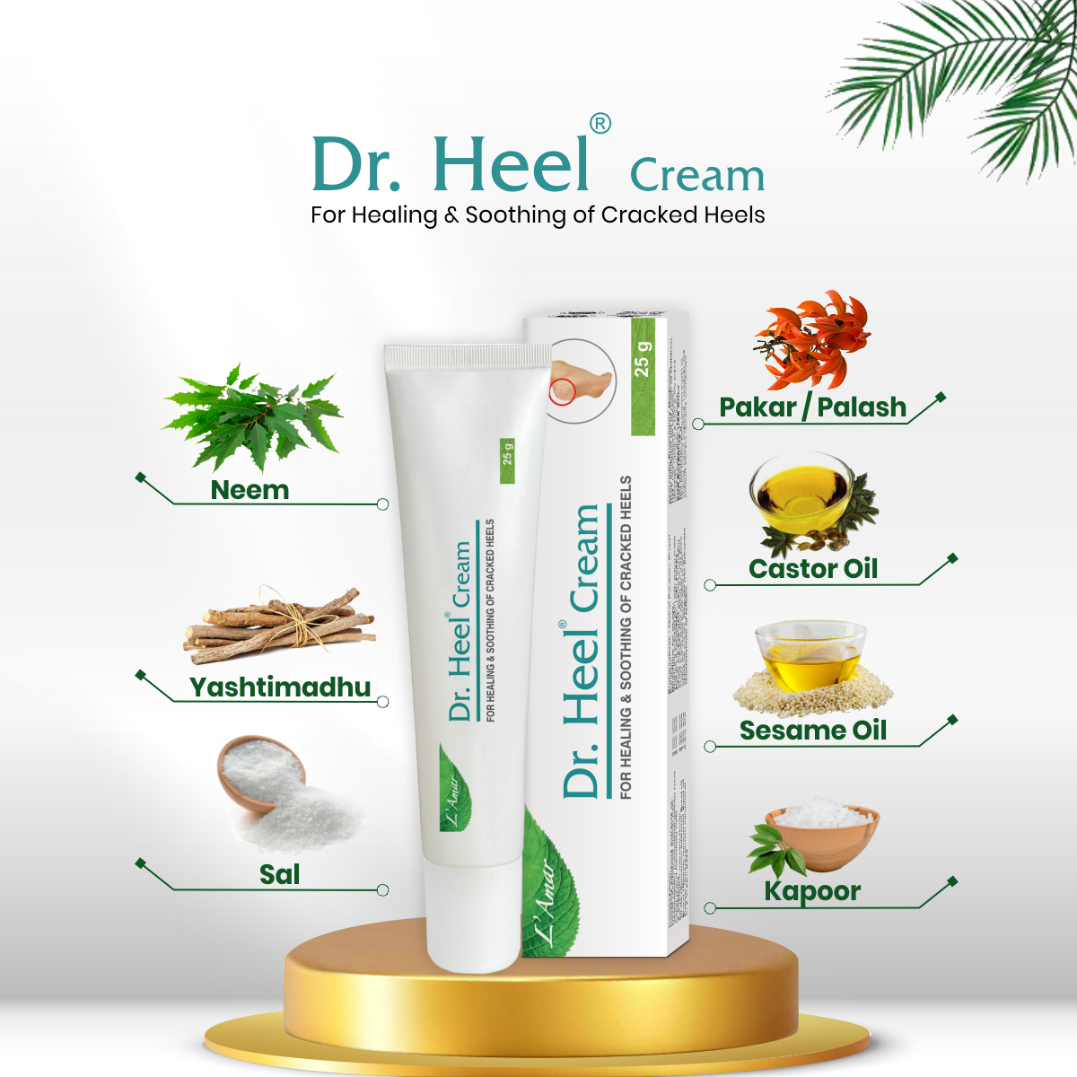 Heel Cream for Healing & Soothing of Cracked Heels by Lamar World