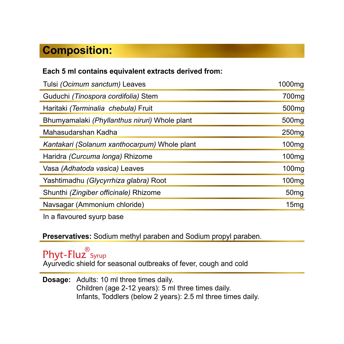 Buy PHYT-FLUZ SYRUP 100ML - Lamar